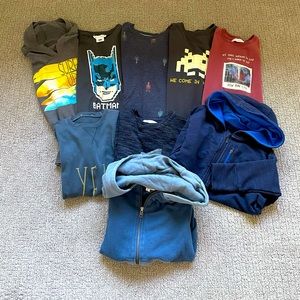 Boys - NINE long sleeve and hoodie bundle. There are 9 shirts in lot.